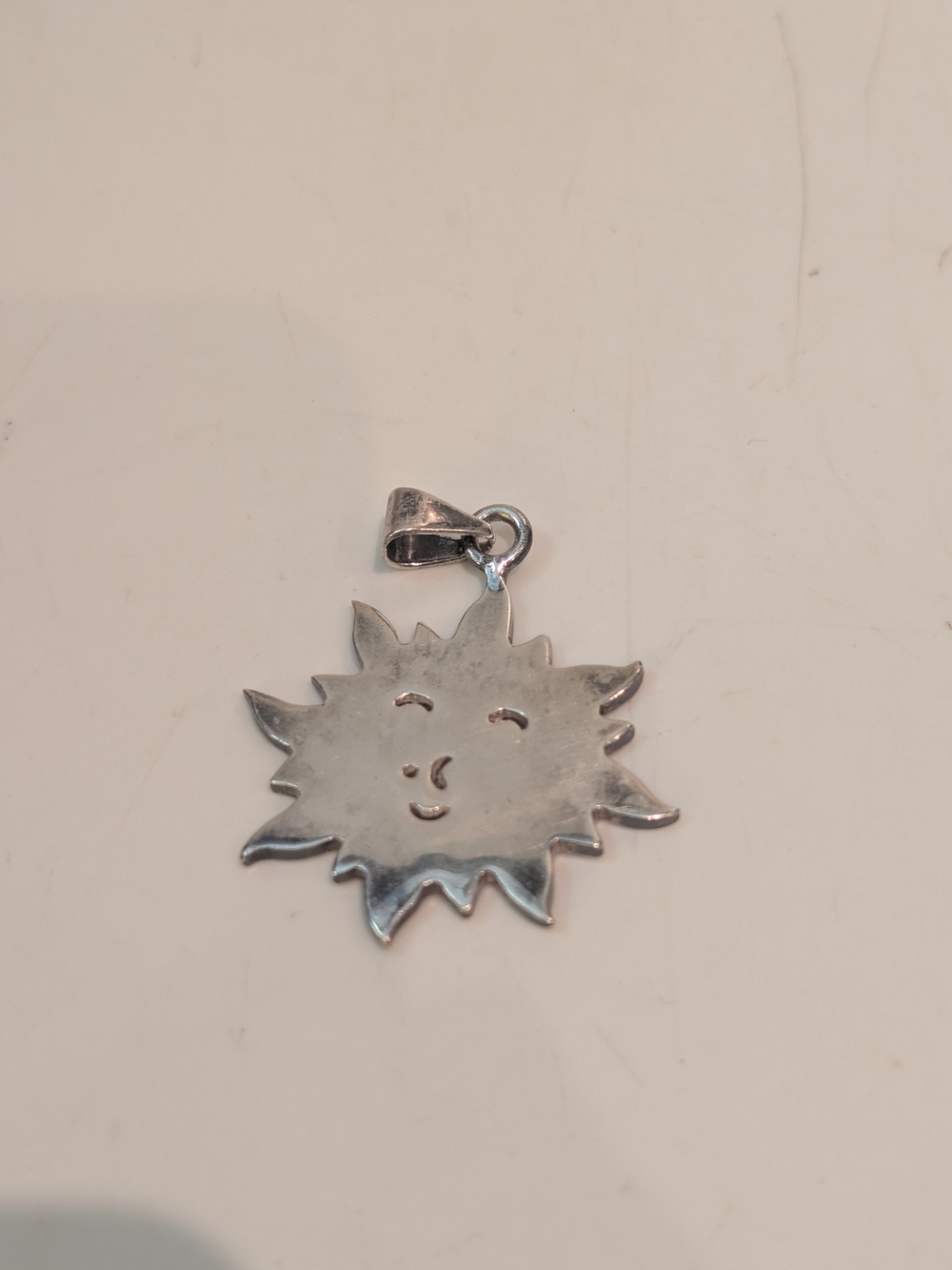 Vintage .925 Silver Sun Pendant, Beautiful!